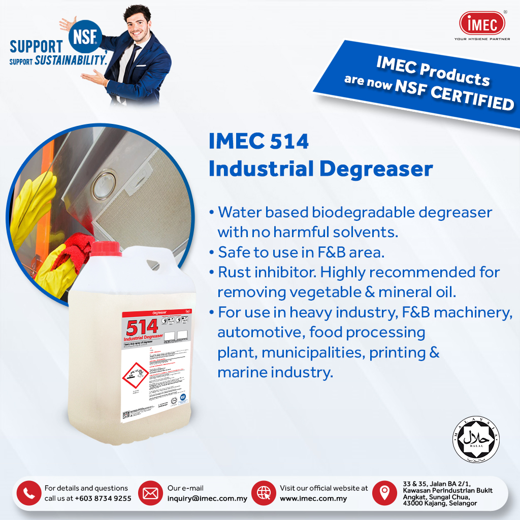 IMEC 514 Industrial Degreaser, Halal, 2 x 10L iMEC HQ