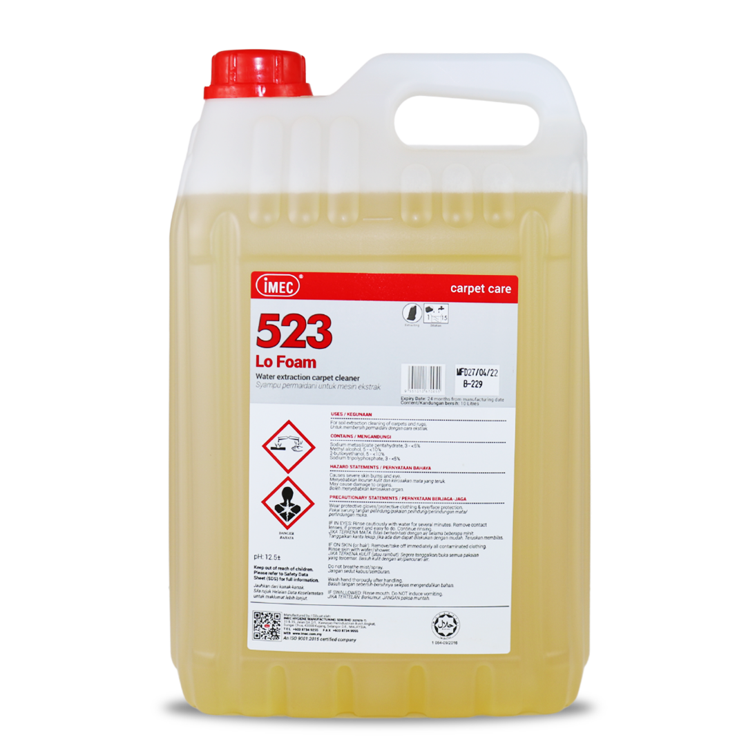 IMEC 523 Lo Foam, Extraction Carpet/Sofa Cleaner, 2 x 10L