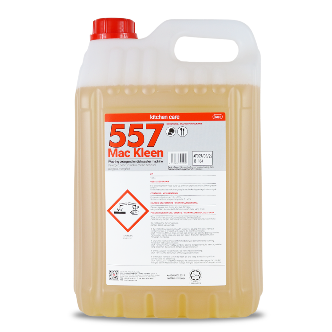 IMEC 557 Mac Kleen Dishwasher Machine Detergent, Halal, 2 x 10L