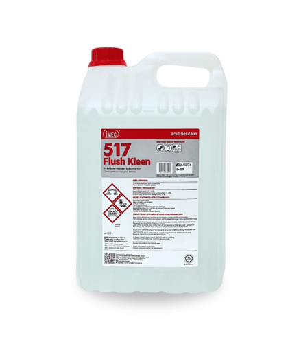 IMEC 517 Flush Kleen Acid Toilet Bowl Cleaner and Disinfectant, Halal, 2 x 10L