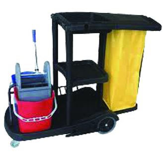 JT COMPACT 40 Janitor Cart with Down Press Double Mop Bucket