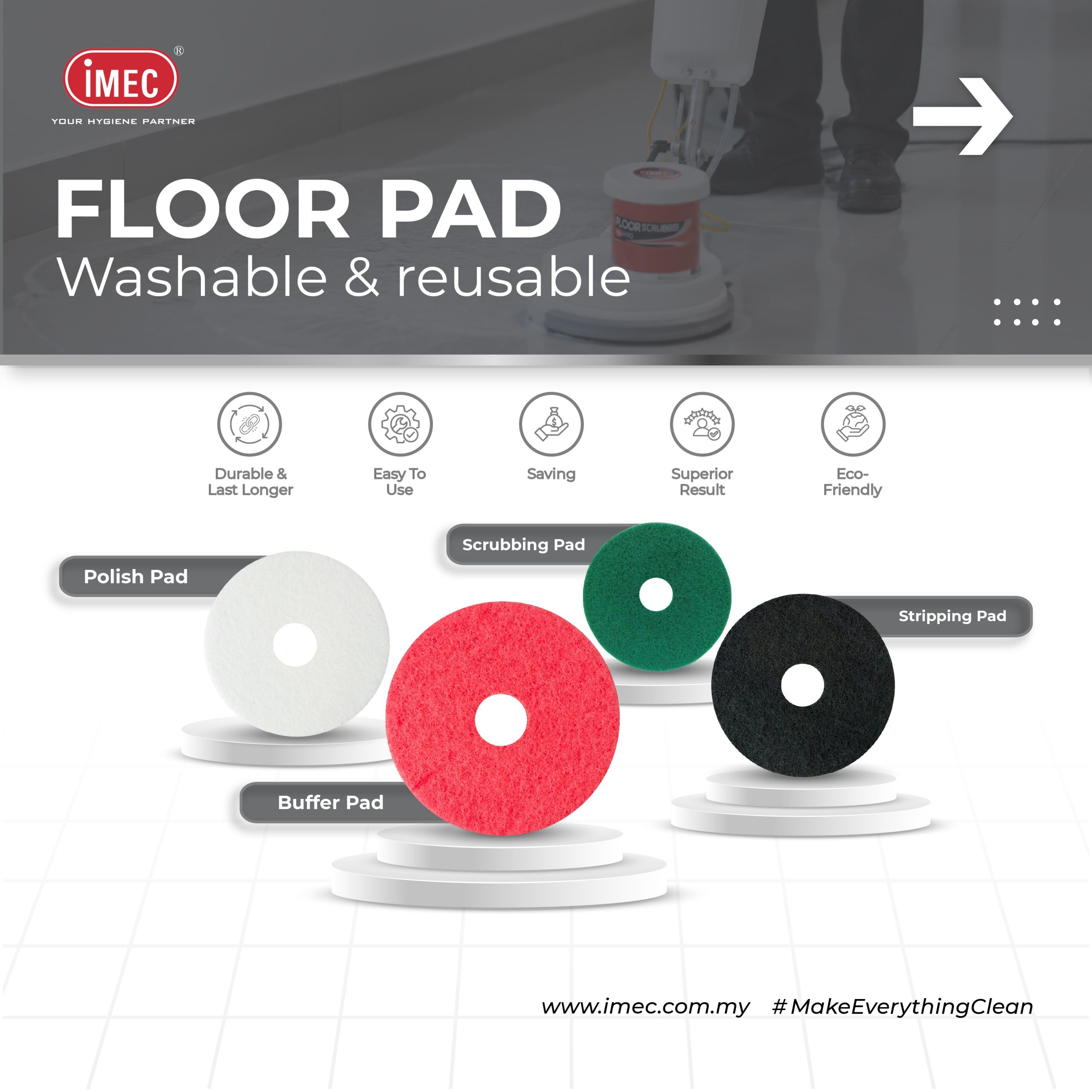 IMEC Floor Pad | Stripping, Scrubbing, Buffing & Polishing - Image 3