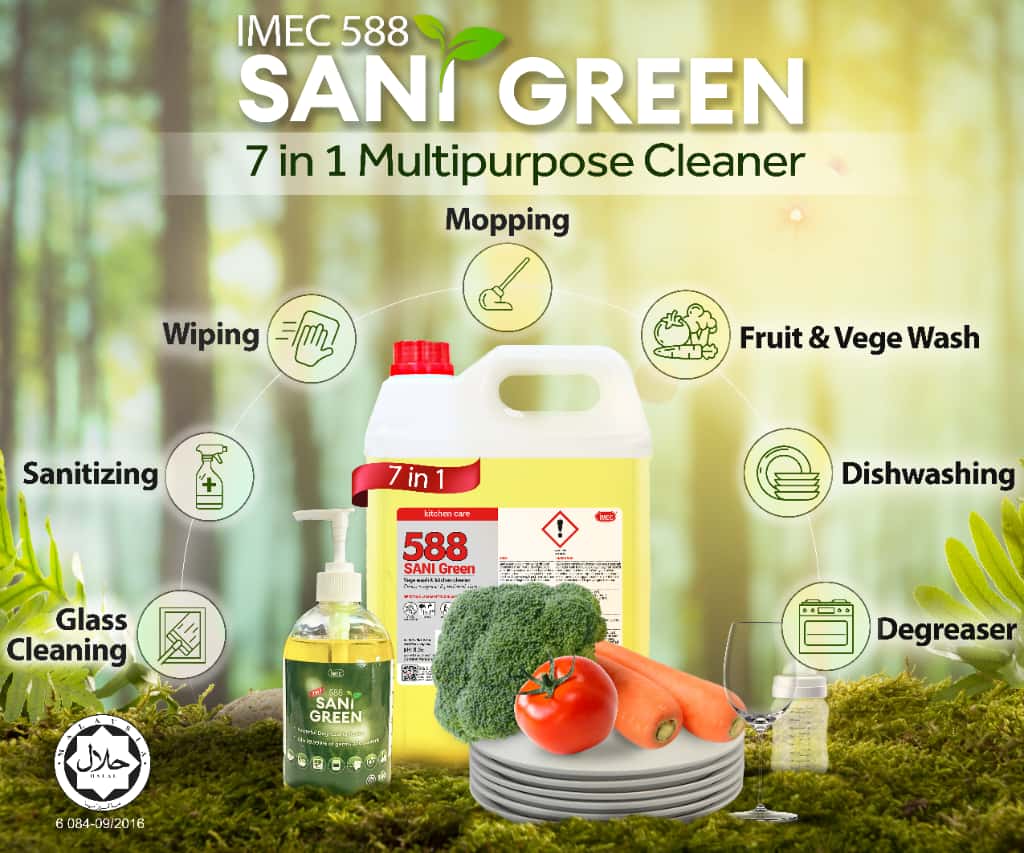 IMEC 588 SANI GREEN 7IN1 Multipurpose Cleaner, Halal - Image 4