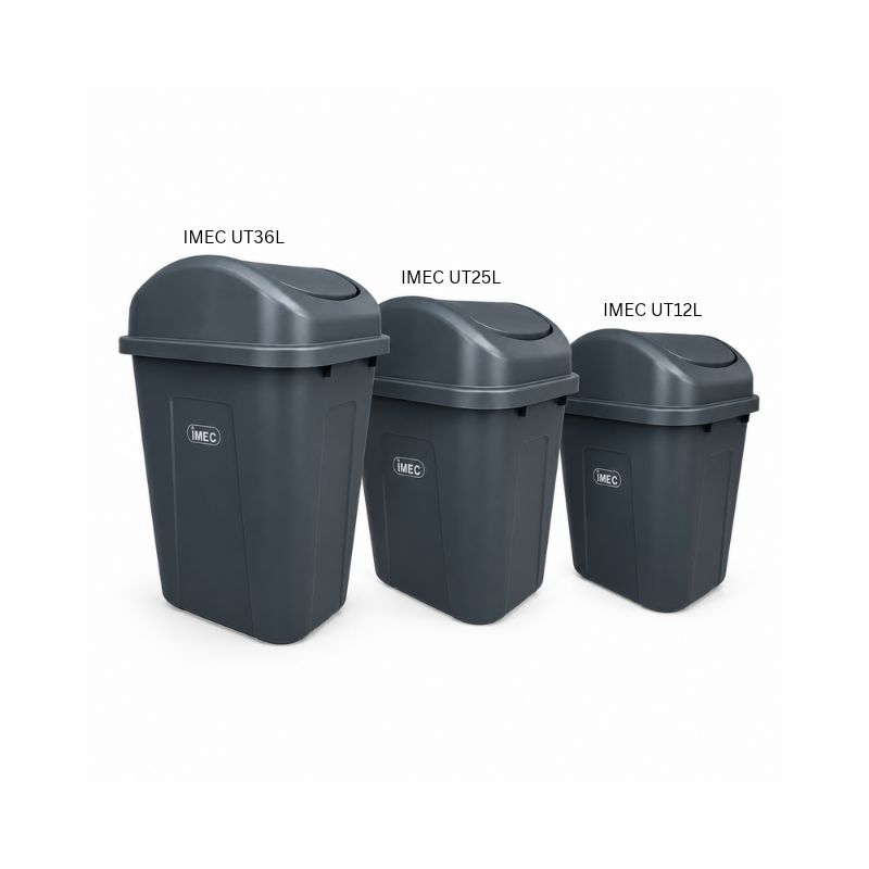 IMEC Flap Rubbish Bin UT12L, 25L & 36L | Dark Grey