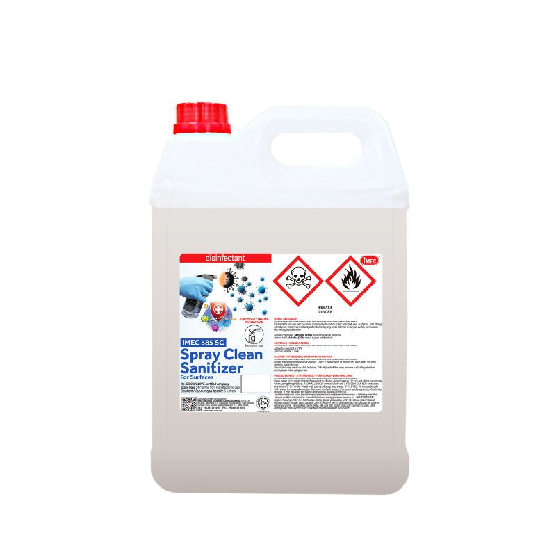 IMEC 585SC Spray Clean Sanitizer, Halal, 5L