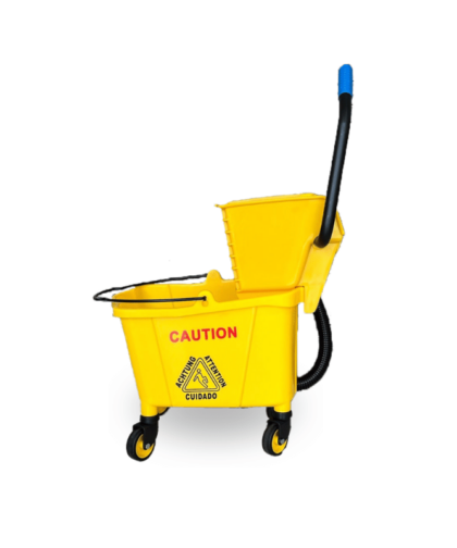 IMEC XTRA SP24D -MOP BUCKET C/W SIDE PRESS WRINGER YELLOW WITH DRAIN HOSE 24L