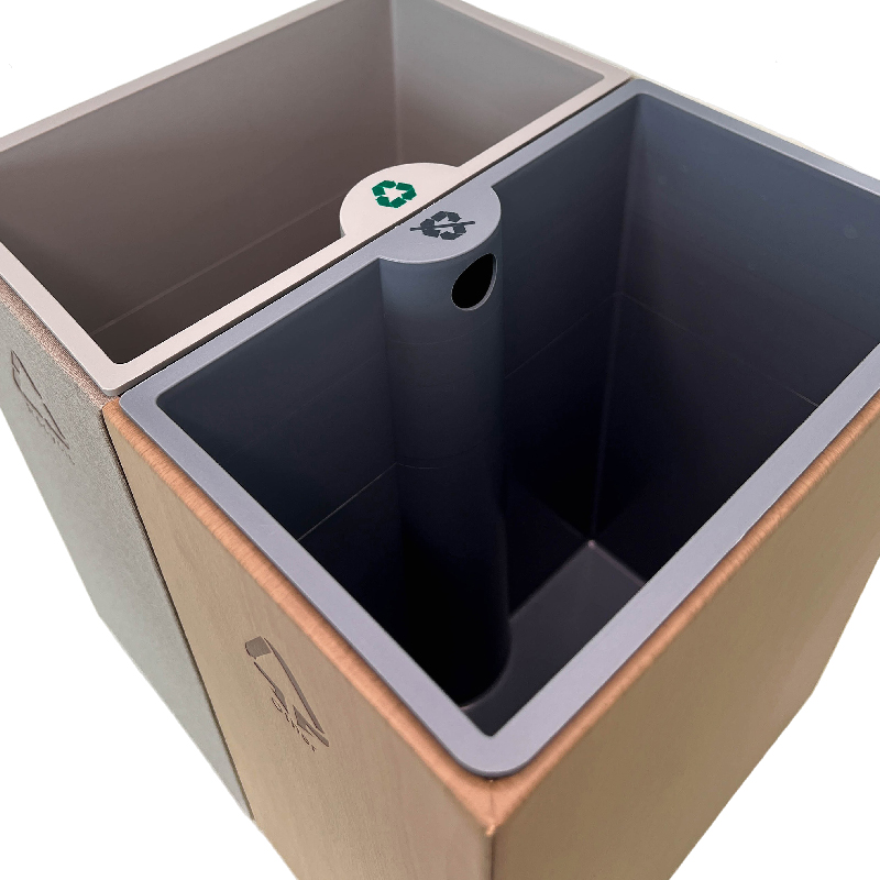 IMEC RB18R Double Layer Recycle Room Leather Bin 18L (9L+9L) | 2 Compartment Recycling Bin - Image 4