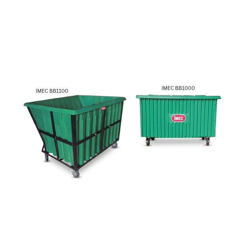 IMEC Polythene Four Wheel Mobile Garbage Bin 1000L / 1100L Green