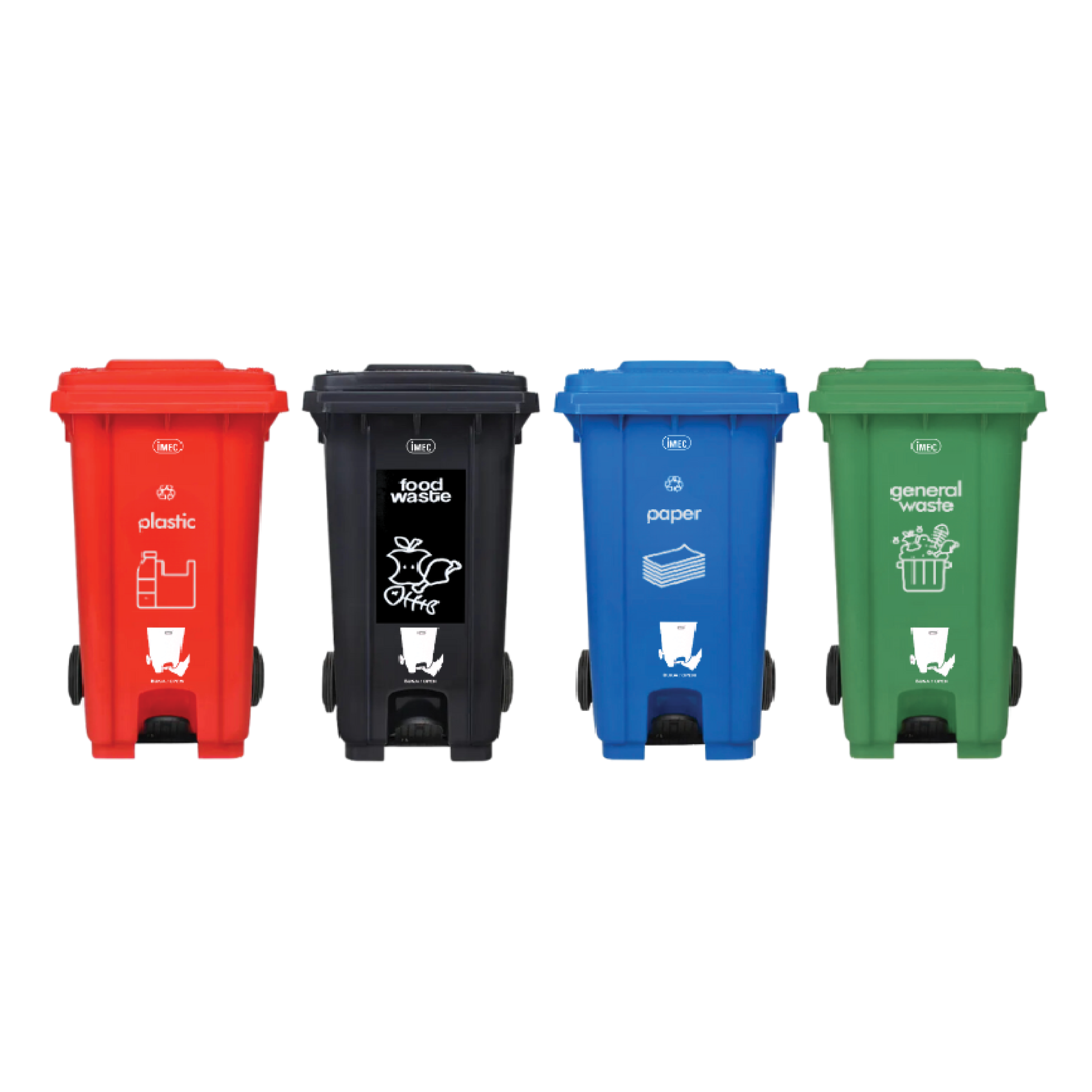IMEC STEP120 Heavy Duty Step-On Two Wheel Bin 120L